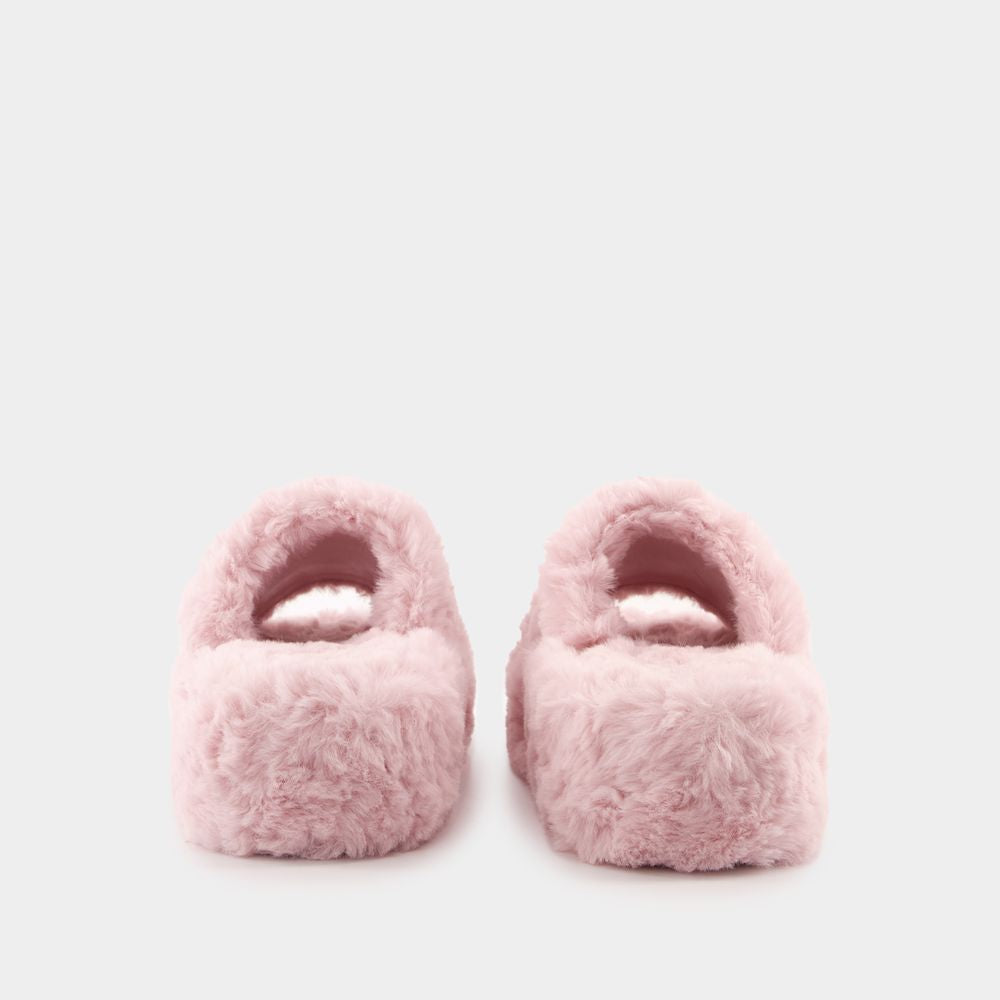 BALENCIAGA Furry Platform Sandals