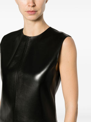 SAINT LAURENT Stylish Leather Mini Dress for Women