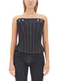 ALEXANDER MCQUEEN Slim Fit Bustier Top in Premium Cotton (Size 40 IT)