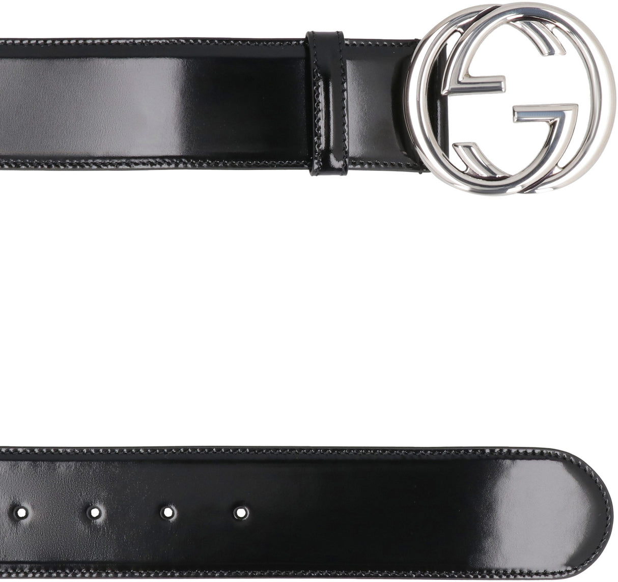 GUCCI Stylish Black Patent Leather Belt for Women - FW23