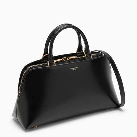 SAINT LAURENT Mini Shiny Leather Duffle Handbag