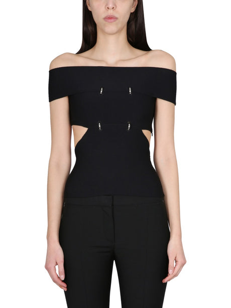 ALEXANDER McQUEEN Cut-Out Detail Shoulder Top