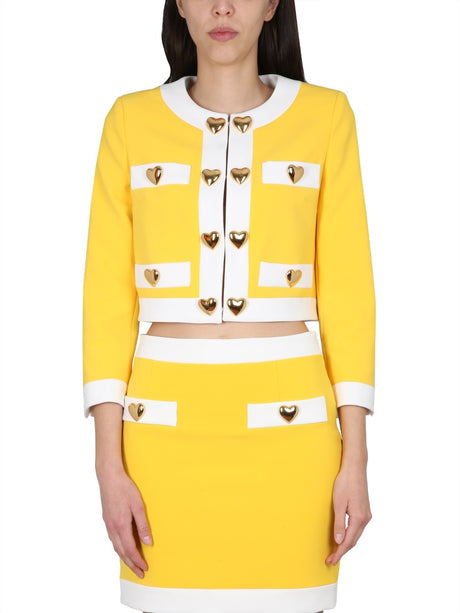 MOSCHINO Heart Buttons Crepe Mini Jacket