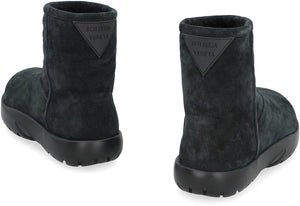 BOTTEGA VENETA Suede Ankle Boots with Shearling Lining