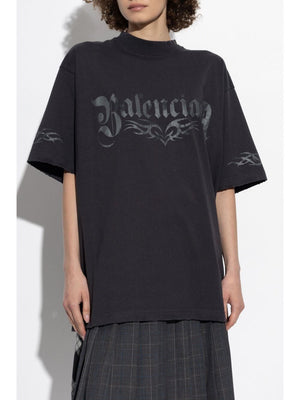 BALENCIAGA Medium Fit Printed Logo T-Shirt for Women