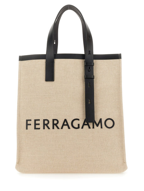 Ferragamo Sleek Tote Handbag with Logo