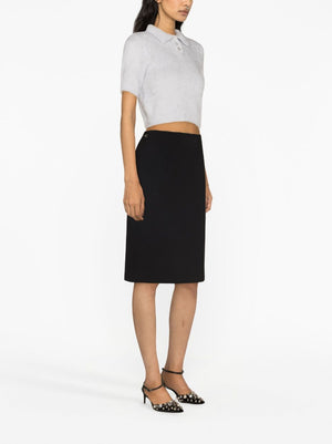 GUCCI High-Waisted Horsebit Wool Midi Skirt