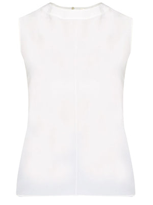 SAINT LAURENT Elegant Silk Top with Keyhole Back