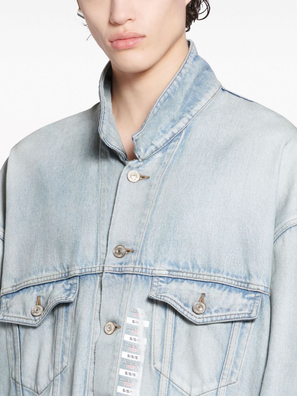 BALENCIAGA Size Sticker Denim Jacket for Men