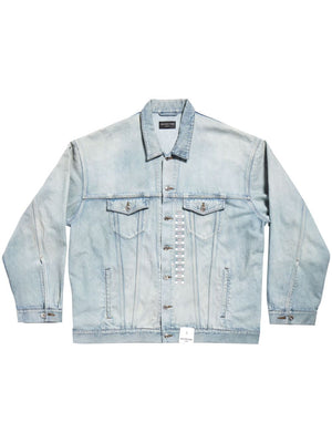 BALENCIAGA Size Sticker Denim Jacket for Men