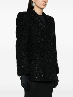 BALENCIAGA Double-Breasted Boucle Loop Blazer for Women - SS24