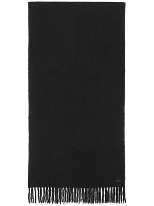 SAINT LAURENT Fringed Wool Blend Scarf