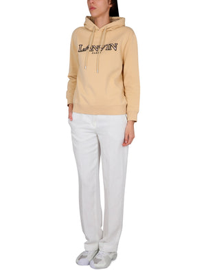 LANVIN Embroidered Logo Sweatshirt with Drawstring Hood (Women)