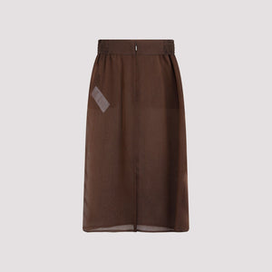 SAINT LAURENT Elegant Silk Midi Skirt for Women