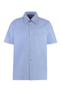 GUCCI Men's Short Sleeve Cotton Shirt with Front Pocket and Side Slits