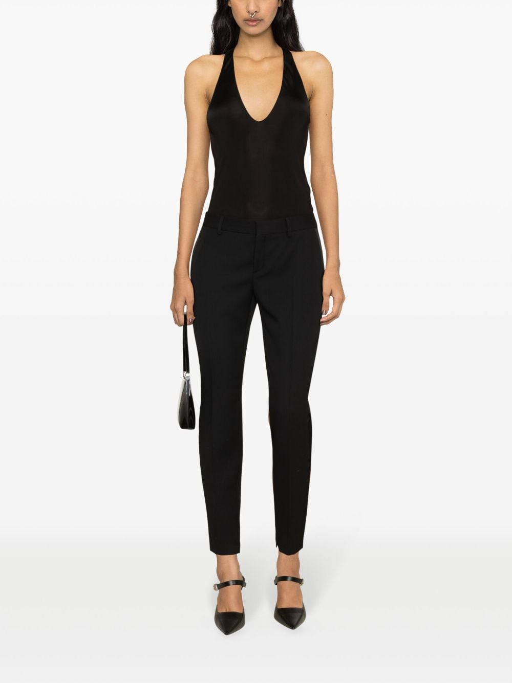 SAINT LAURENT Deep Neckline Sleeveless T-Shirt for Women