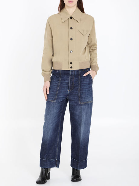 BOTTEGA VENETA Plain Cotton Long Jeans for Women