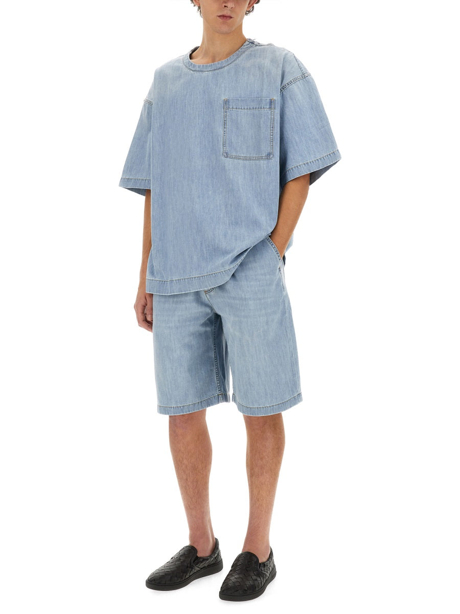 BOTTEGA VENETA Men's Denim Bermuda Shorts