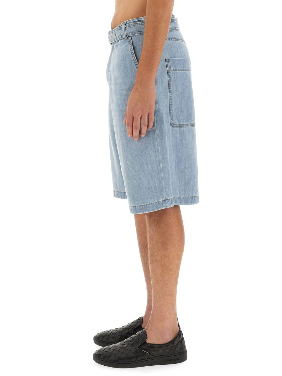 BOTTEGA VENETA Men's Denim Bermuda Shorts