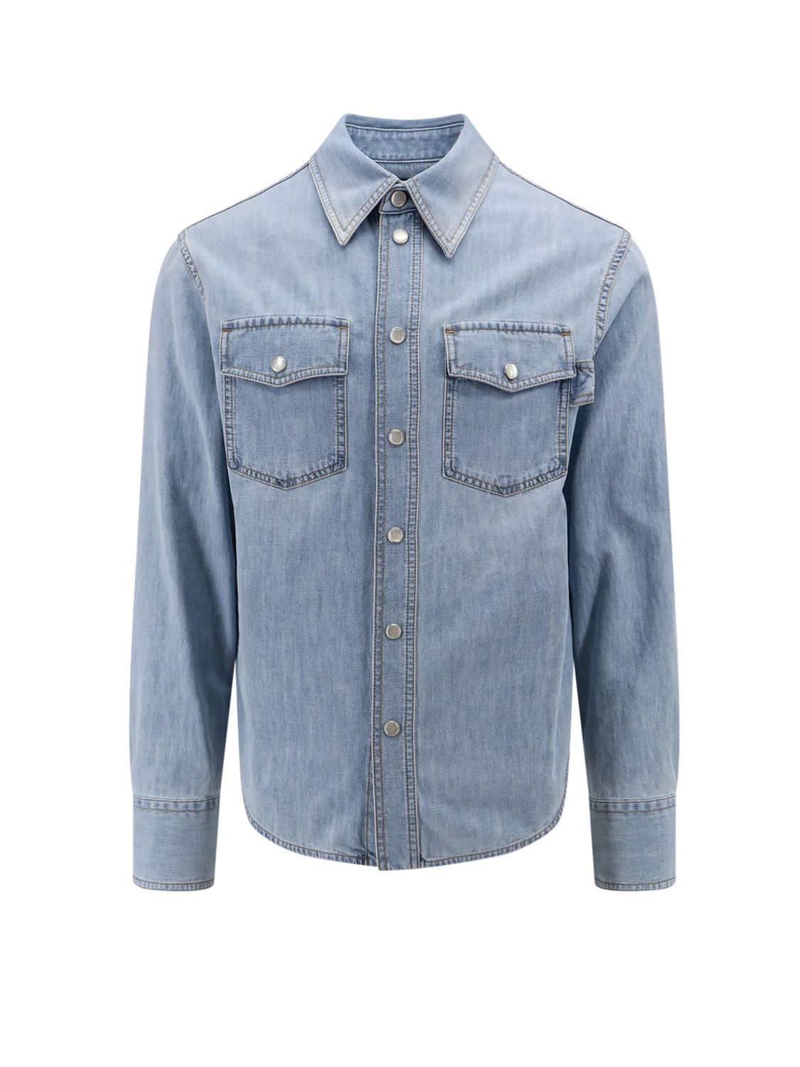 BOTTEGA VENETA Men's Blue Cotton Shirt - SS24 Collection