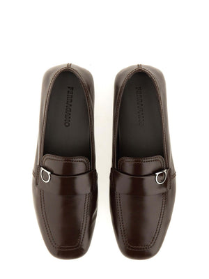 Ferragamo Men's Moccasin with Gancini Hook Ornament