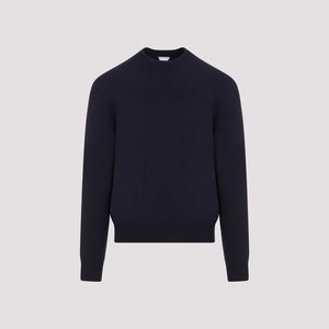 BOTTEGA VENETA Crew-Neck Cashmere Sweater with Elbow Patches for Men