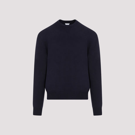 BOTTEGA VENETA Crew-Neck Cashmere Sweater with Elbow Patches for Men