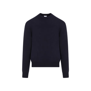 BOTTEGA VENETA Crew-Neck Cashmere Sweater with Elbow Patches for Men