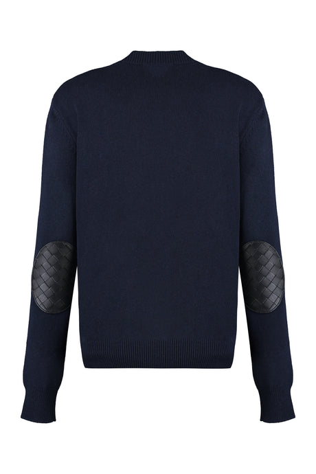 BOTTEGA VENETA Cashmere Sweater with Leather Elbow Patches