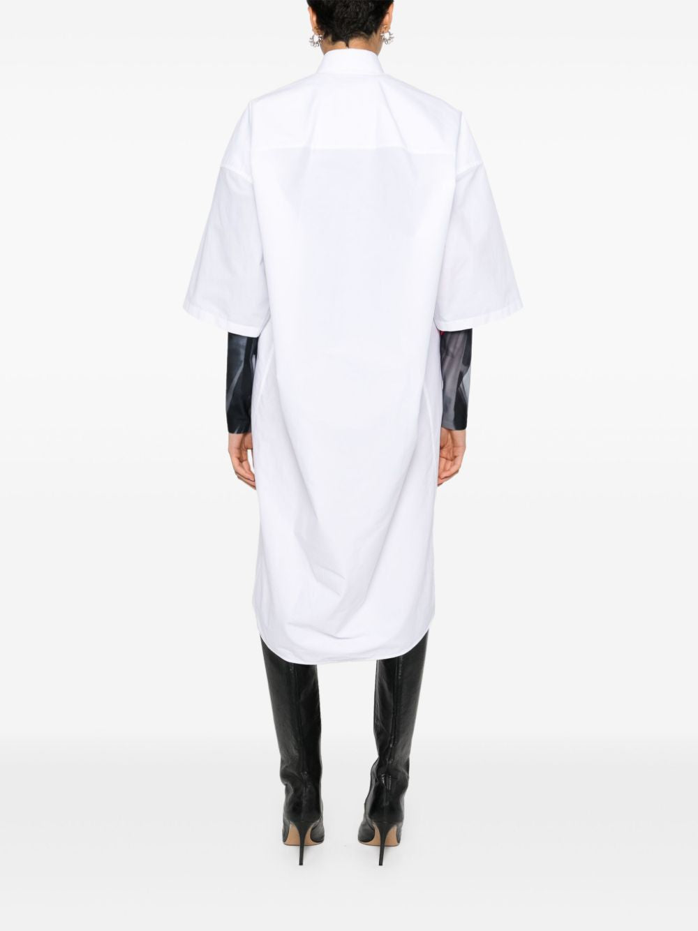 BALENCIAGA White Cocoon Mini Shirt Dress for Women