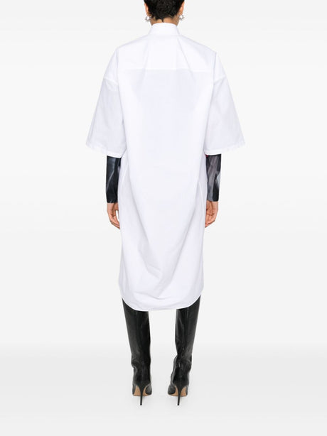 BALENCIAGA White Cocoon Mini Shirt Dress for Women