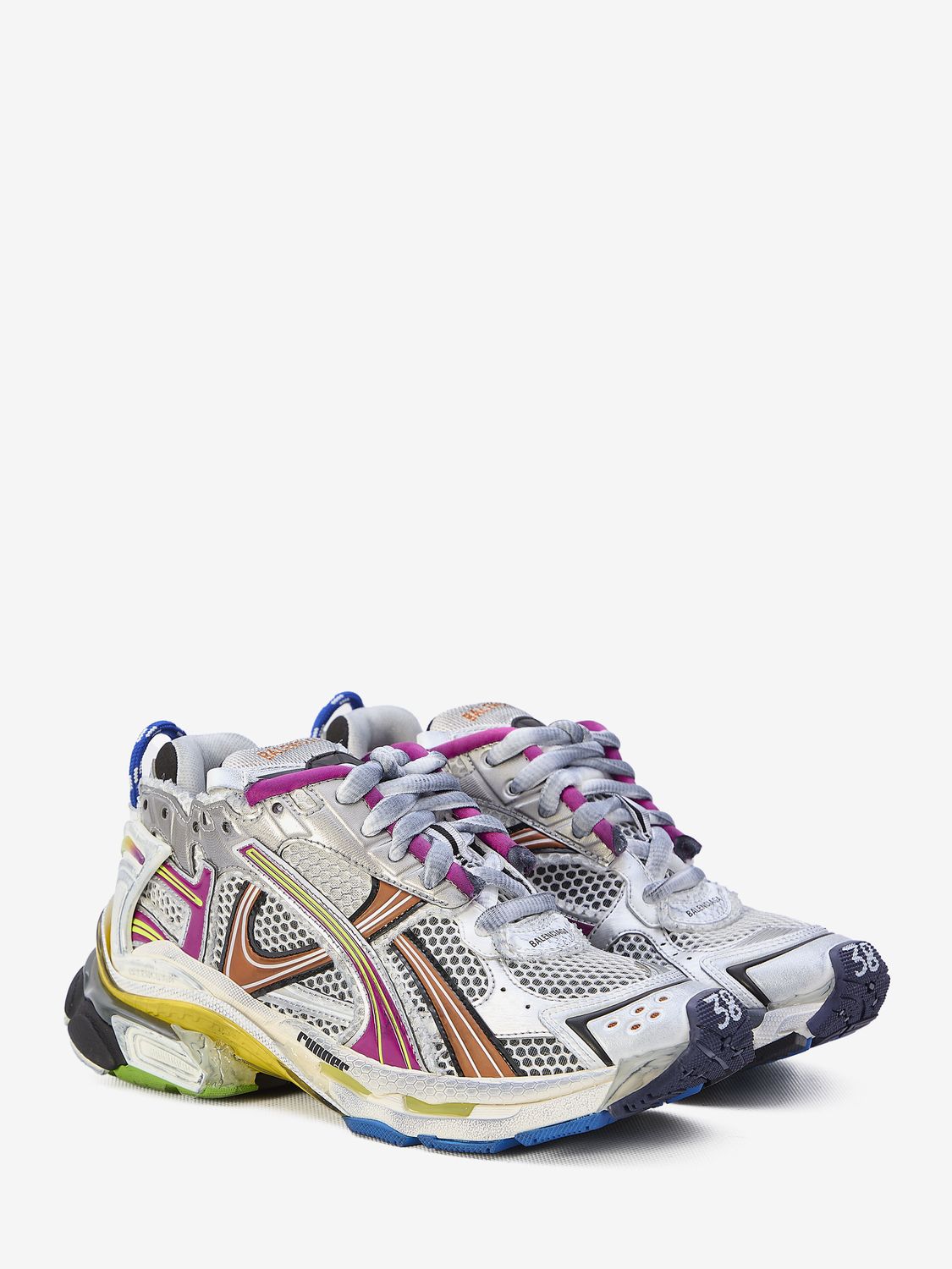 BALENCIAGA Women's Multicolor Technical Fabric Runner Sneakers - SS24 Collection