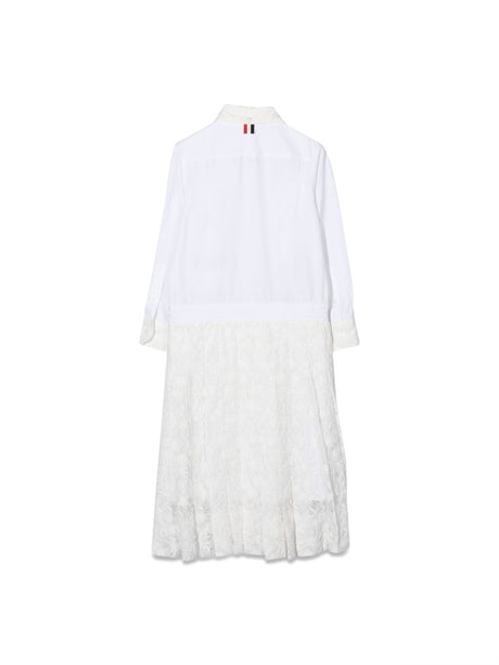 THOM BROWNE Pleated Bottom Shirtdress for Girls