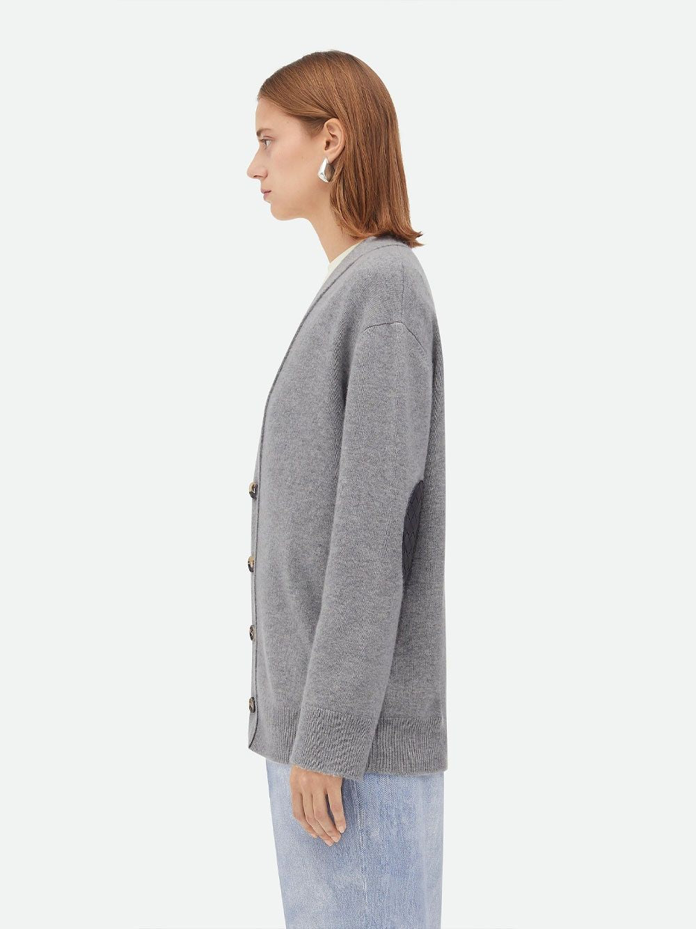 BOTTEGA VENETA Cashmere Cardigan with Leather Patches