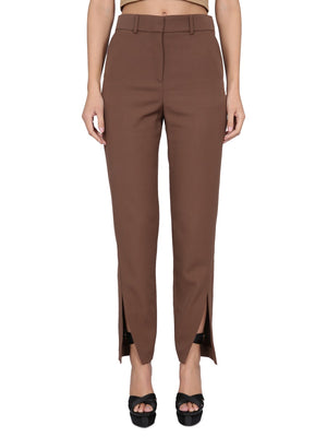 BALMAIN Wool Trousers with Zipper and Button Closure