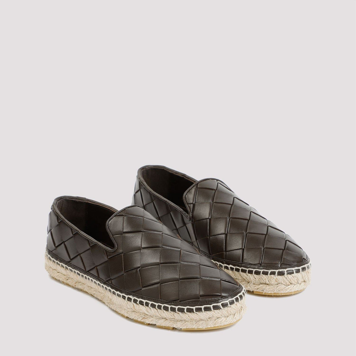 BOTTEGA VENETA Stylish Brown Leather Espadrilles for Women