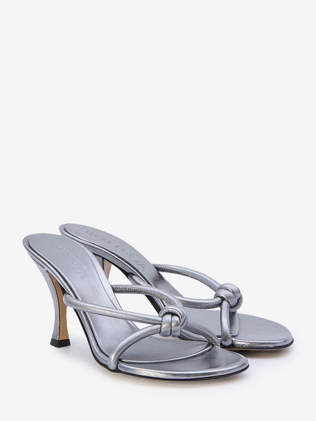 BOTTEGA VENETA High-Heel Mini Sandals with Interlacing Straps - 8CM