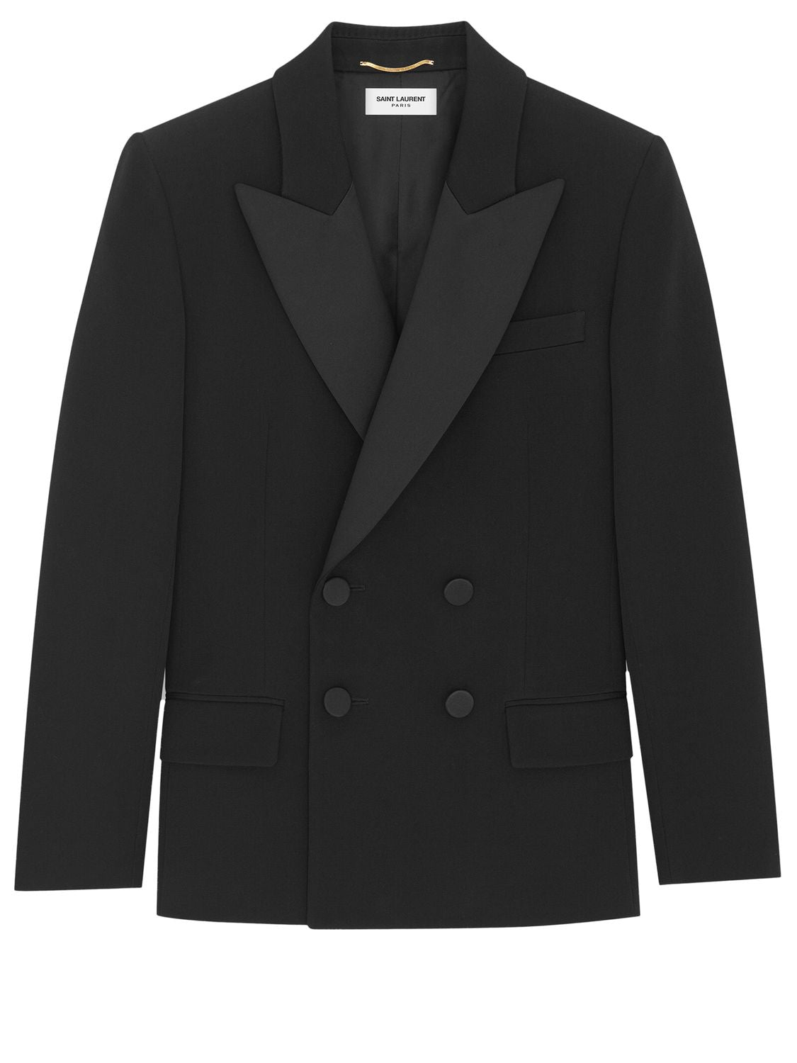 SAINT LAURENT Double Breasted Blazer with Peak Lapels