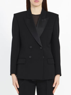 SAINT LAURENT Double Breasted Blazer with Peak Lapels