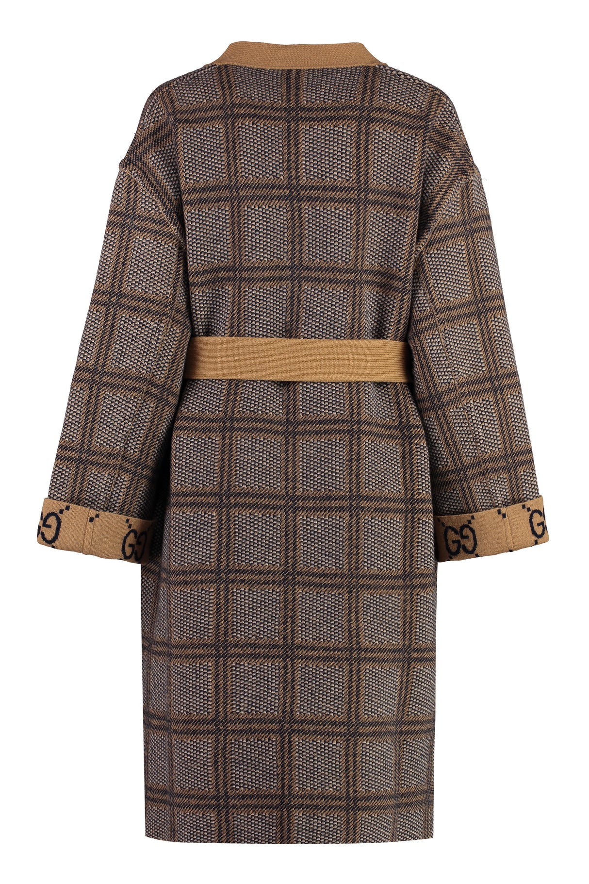 GUCCI Reversible Wool Cardigan with Coordinated Waist Belt