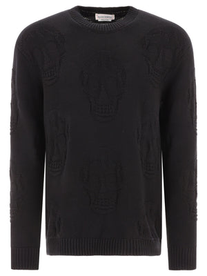 ALEXANDER MCQUEEN Skull Jacquard Knit Crew Neck Jumper - SS24