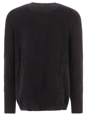 ALEXANDER MCQUEEN Skull Jacquard Knit Crew Neck Jumper - SS24