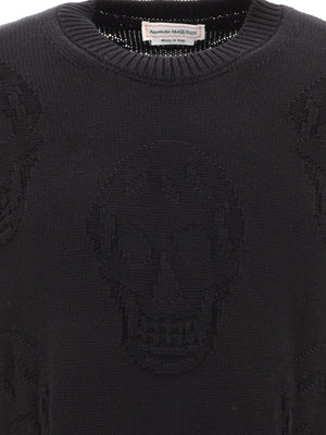 ALEXANDER MCQUEEN Skull Jacquard Knit Crew Neck Jumper - SS24