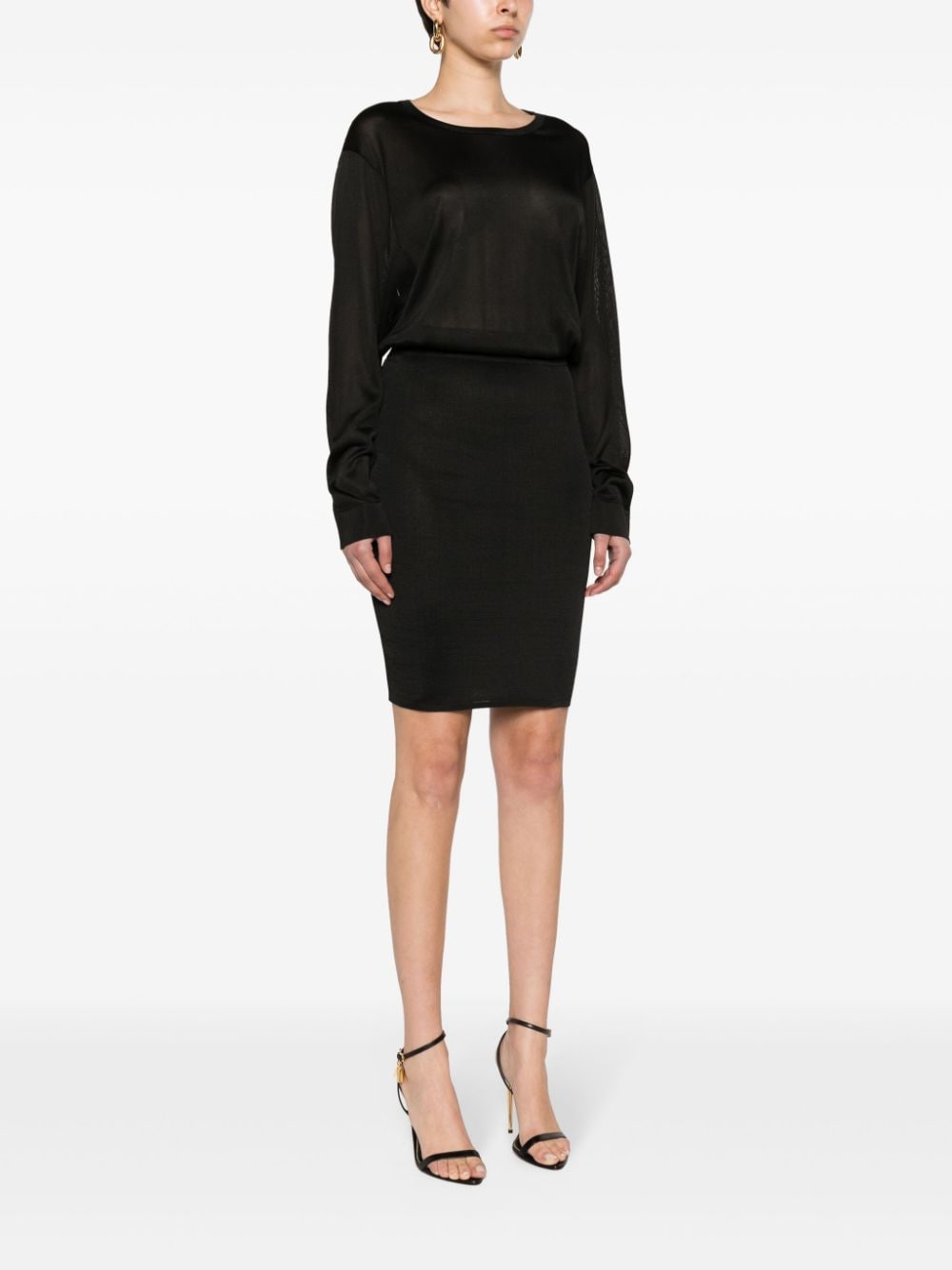 SAINT LAURENT Open-Back Knit Dress with Fitted Waistline