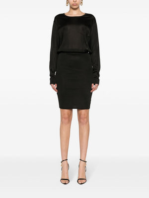 SAINT LAURENT Open-Back Knit Dress with Fitted Waistline