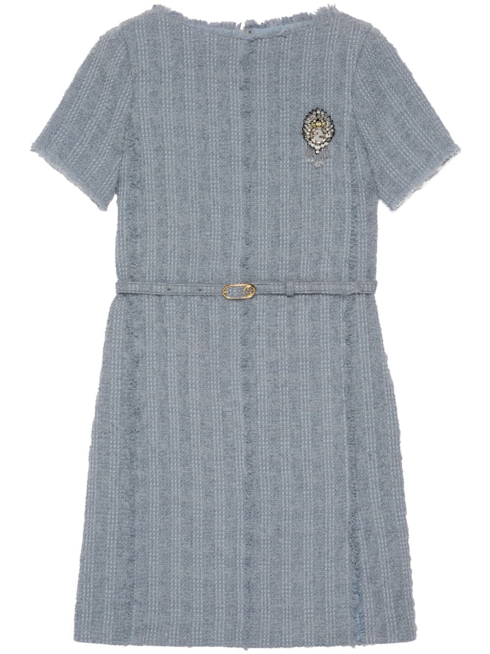 GUCCI Wool Tweed Mini Dress with Detachable Belt