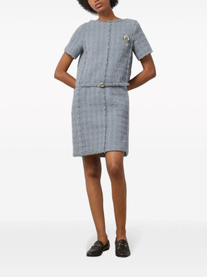 GUCCI Wool Tweed Mini Dress with Detachable Belt