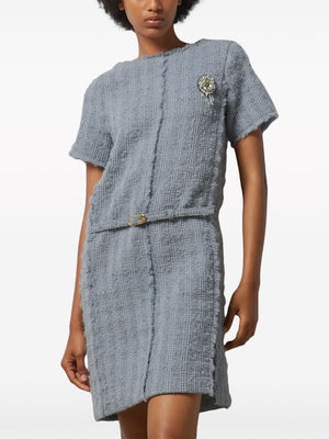 GUCCI Wool Tweed Mini Dress with Detachable Belt