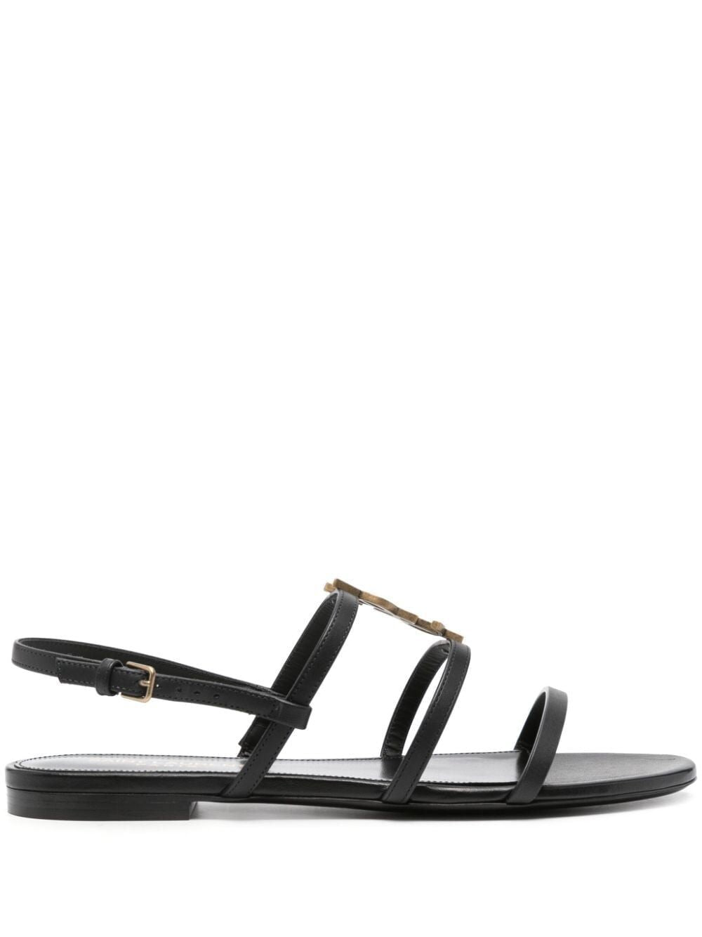 SAINT LAURENT Cassandre Mini Plaque Sandals