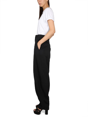 BALMAIN Chic Wool Trousers with Concealed Closure